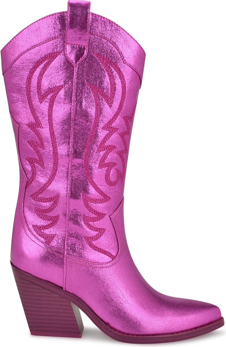 Nine West Keeks Western Boot, Alternate, color, Dark Pink 650