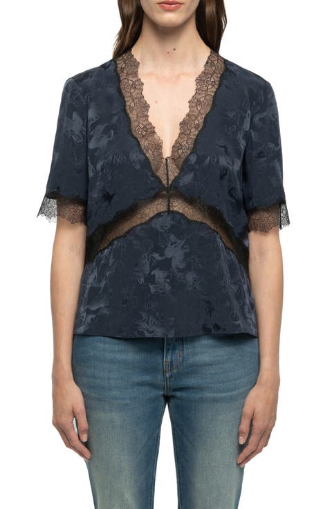 Tedoxa Horse Jacquard Silk Top