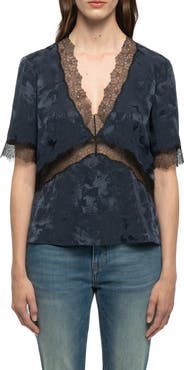 Zadig & Voltaire Tedoxa Horse Jacquard Silk Top