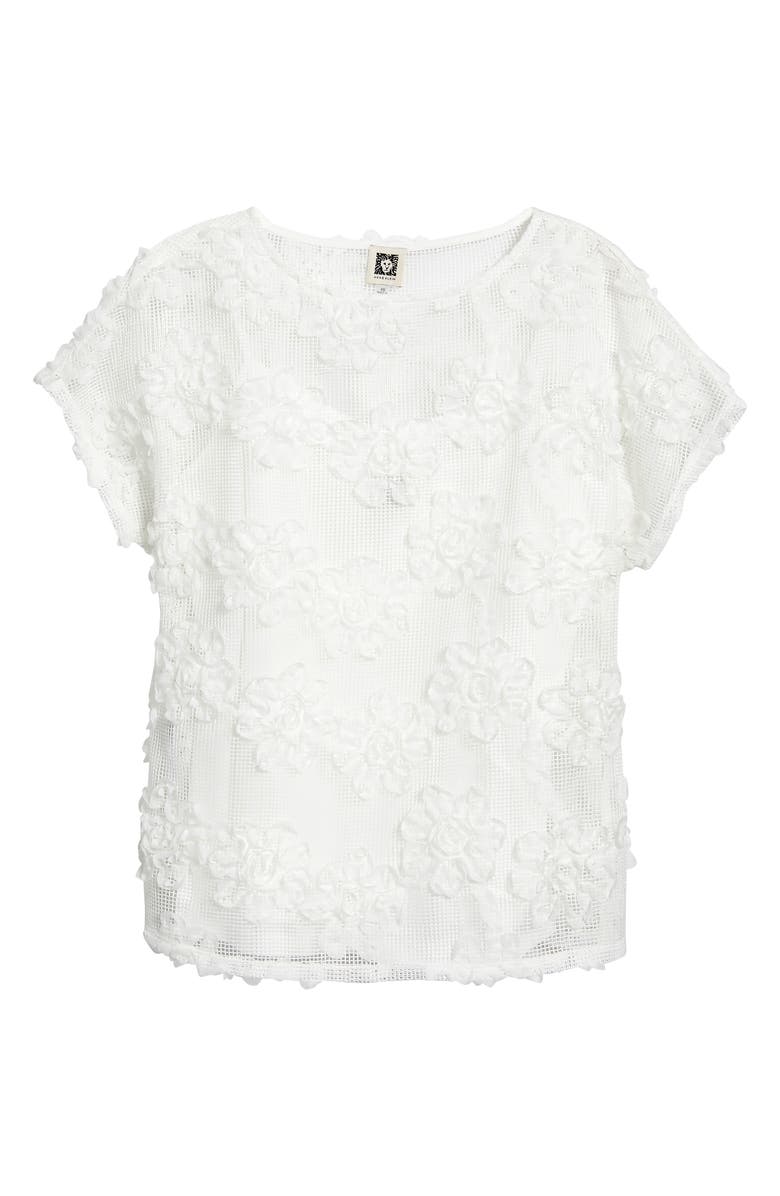 Anne Klein Floral Soutache Mesh Top, Alternate, color,