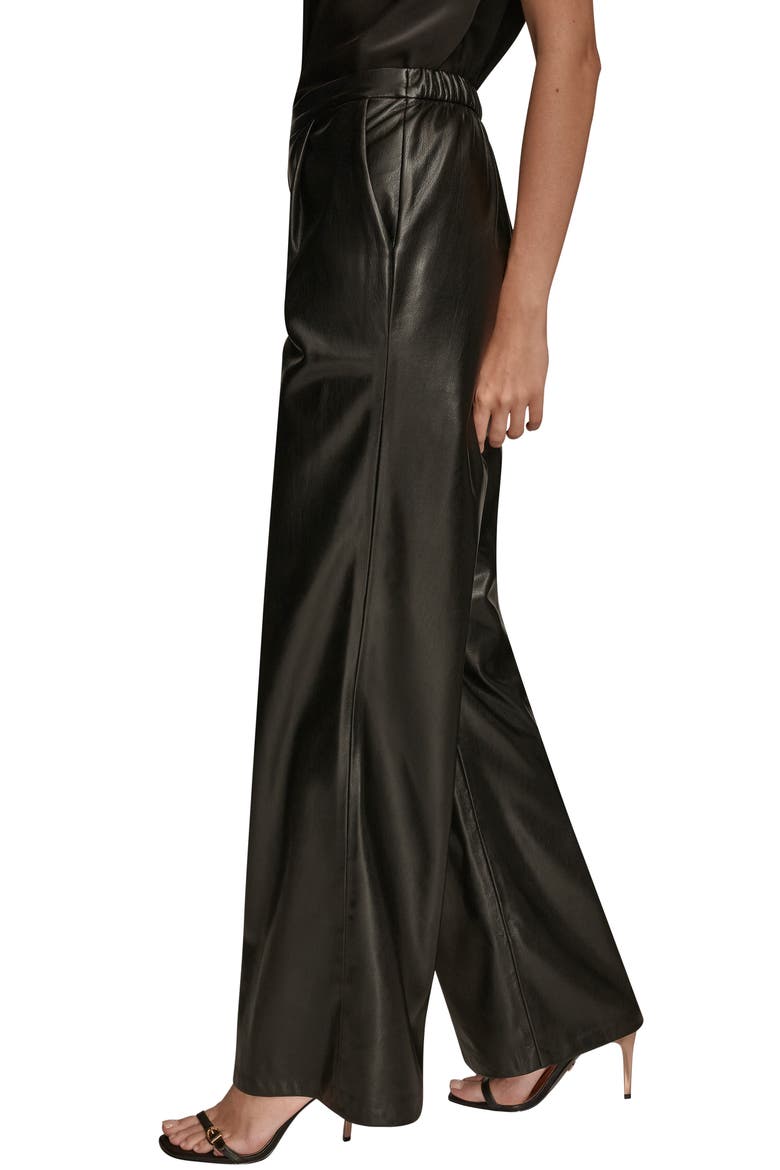 Pull On Faux Leather Pants, Alternate, color, BLACK