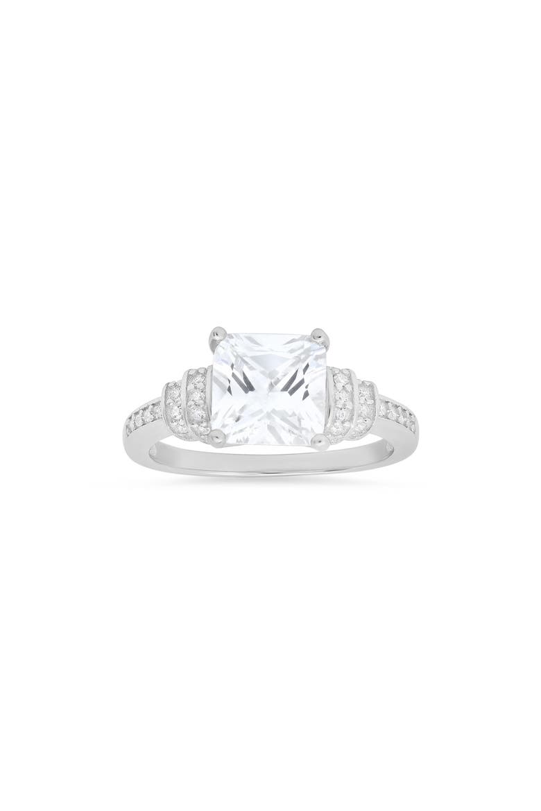 Sterling Silver Cushion Cut CZ Ring, Main, color, SILVER