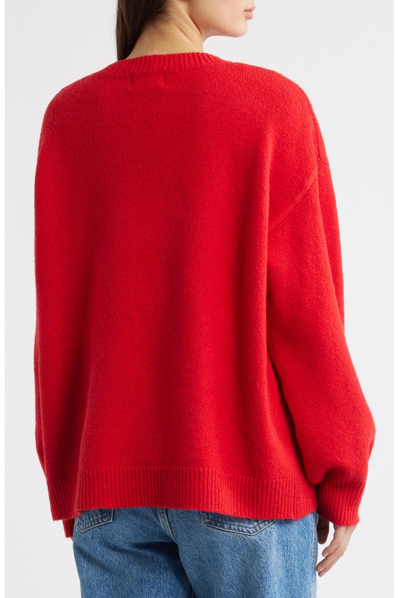 Ryanna Crewneck Sweater, Alternate, color, RED