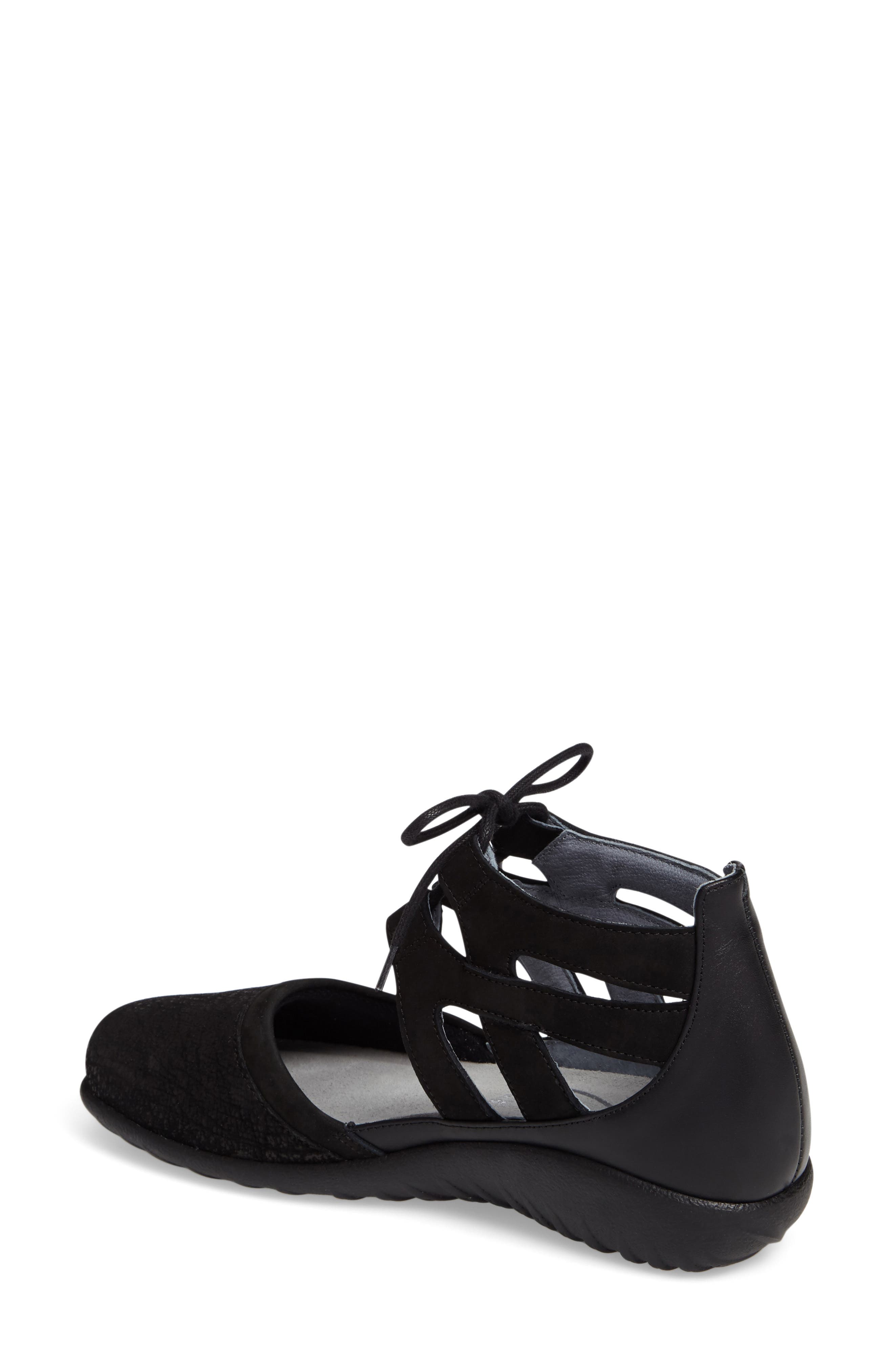 Naot Kata Lace-Up Sandal, Alternate, color, Black Leather