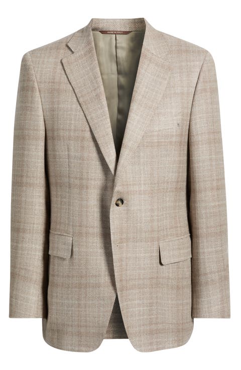 Siena Regular Fit Plaid Wool & Silk Sport Coat