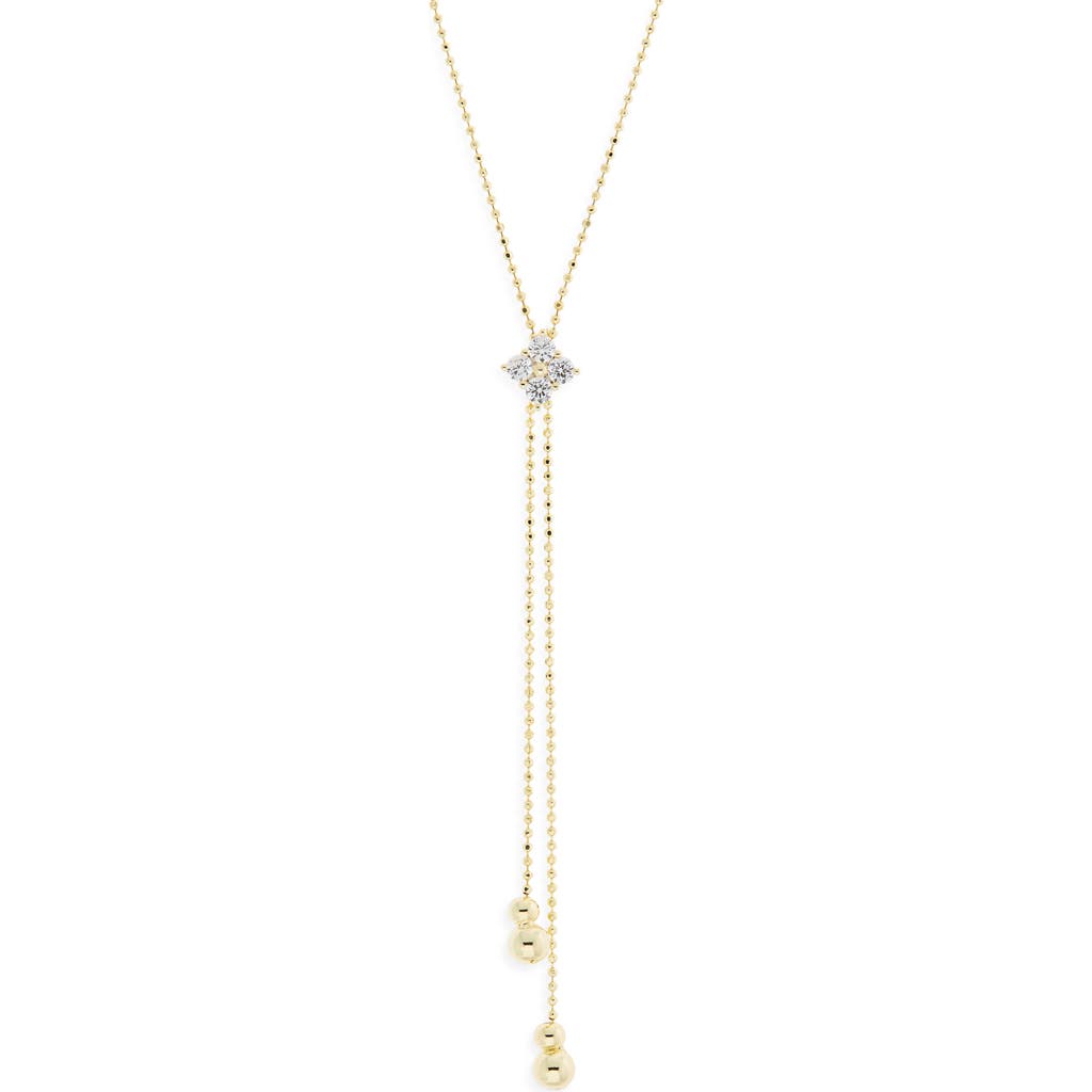 Argento Vivo Cubic Zirconia Ball Chain Bolo Necklace In Gold