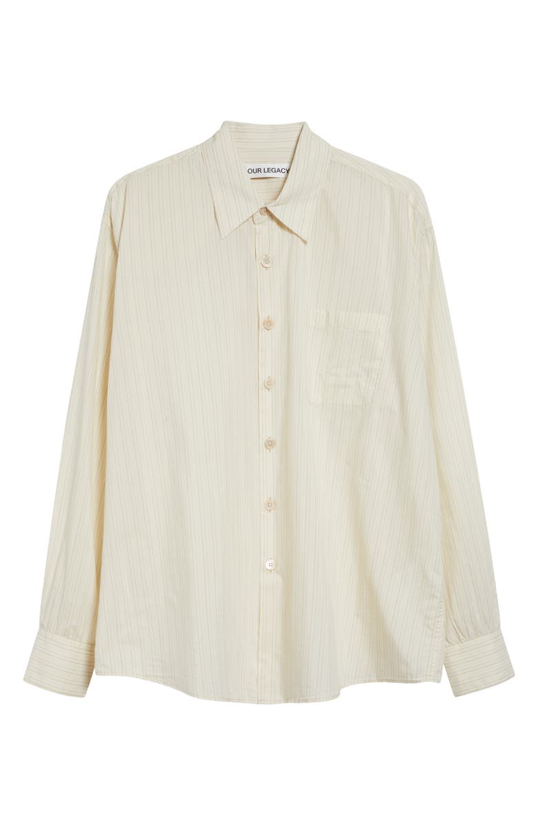 OUR LEGACY Above Stripe Button-Up Shirt, Main, color, Faded Bone Windstripe Lyocell
