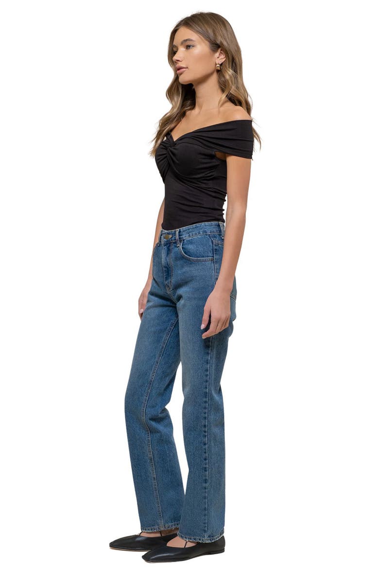 Blu Pepper Off the Shoulder Knit Crop Top, Alternate, color, 