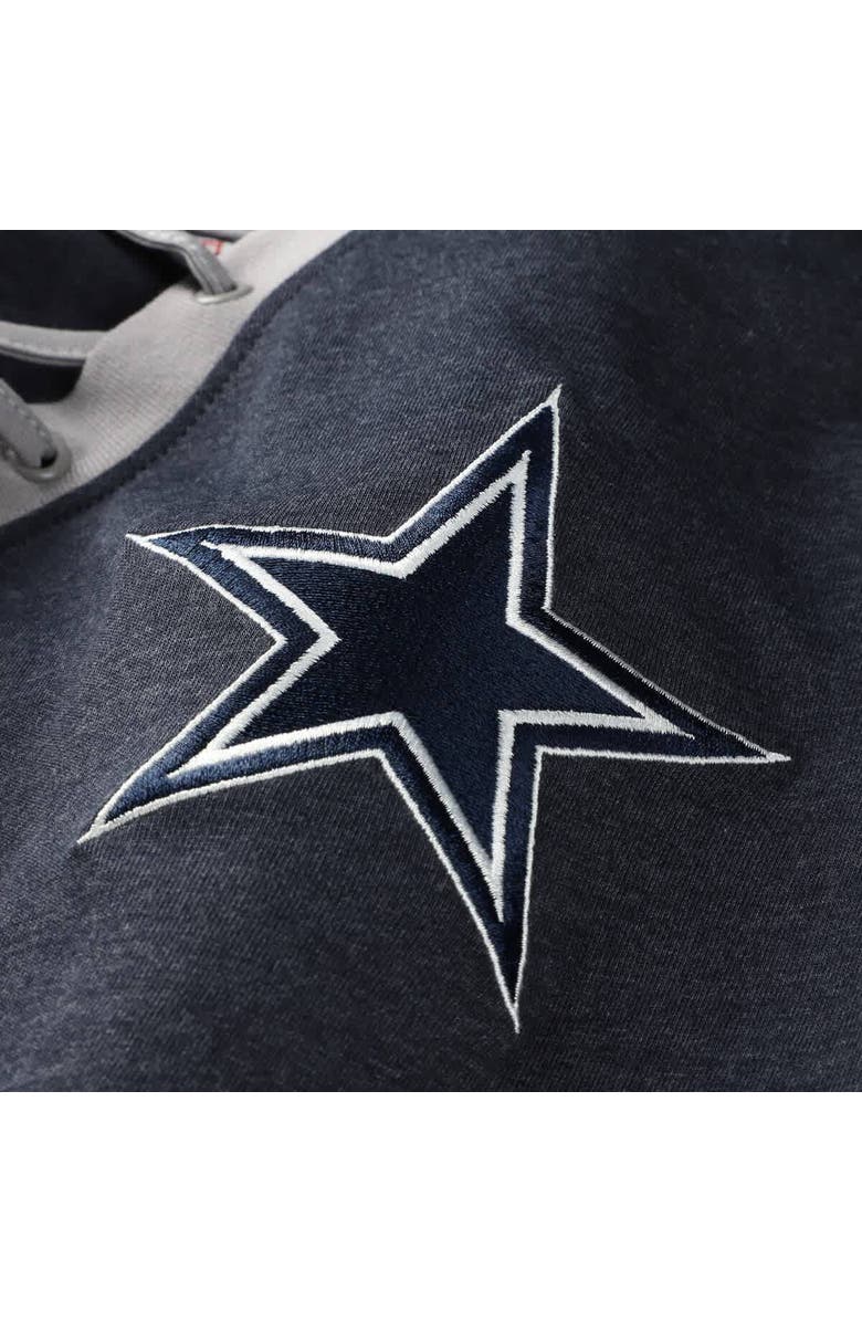 New Era Women's New Era Navy Dallas Cowboys Plus Size Throwback Lace-Up Long Sleeve T-Shirt, Alternate, color, Navy