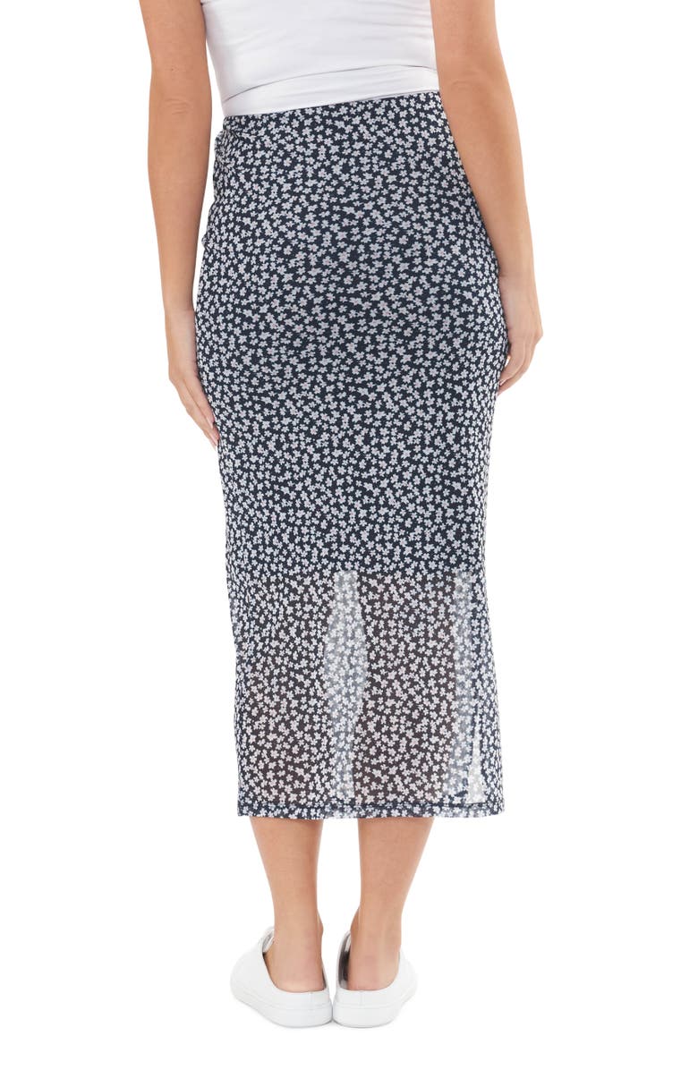 Ripe Maternity Kara Mesh Maternity Midi Skirt, Alternate, color, Navy