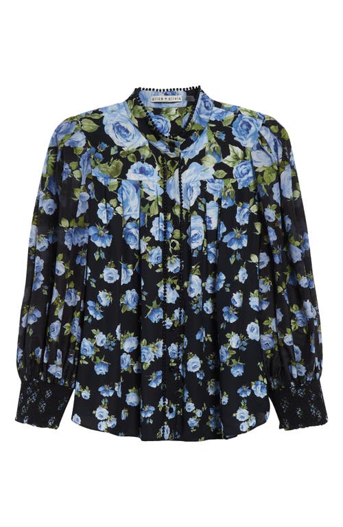 Alice And Olivia Alice + Olivia Cora Floral Voluminous Sleeve Shirt