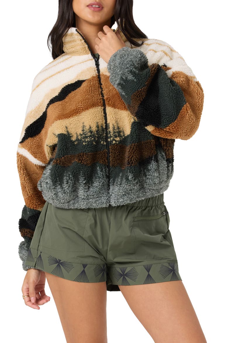 Cordin Jacquard Fleece Jacket, Alternate, color, OFF-WHITE MULTI COLORED