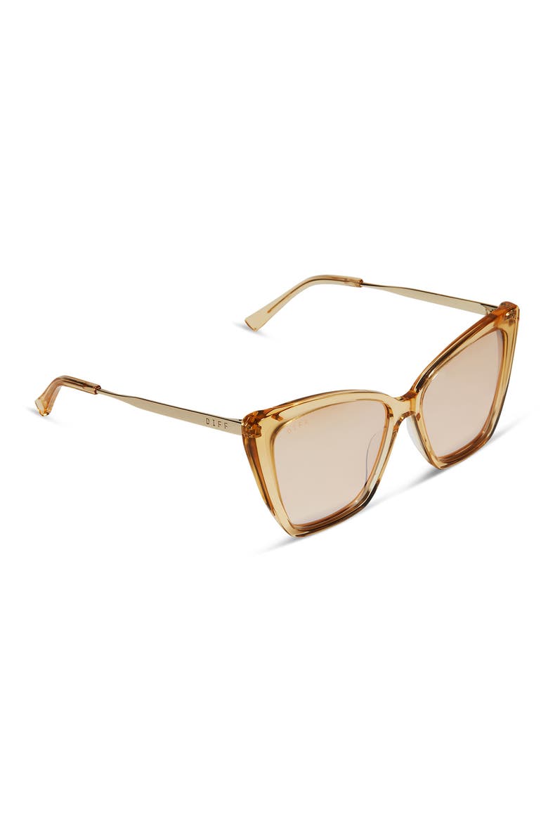 Becky II 56mm Cat Eye Sunglasses, Alternate, color, HONEY CRYSTAL FLASH