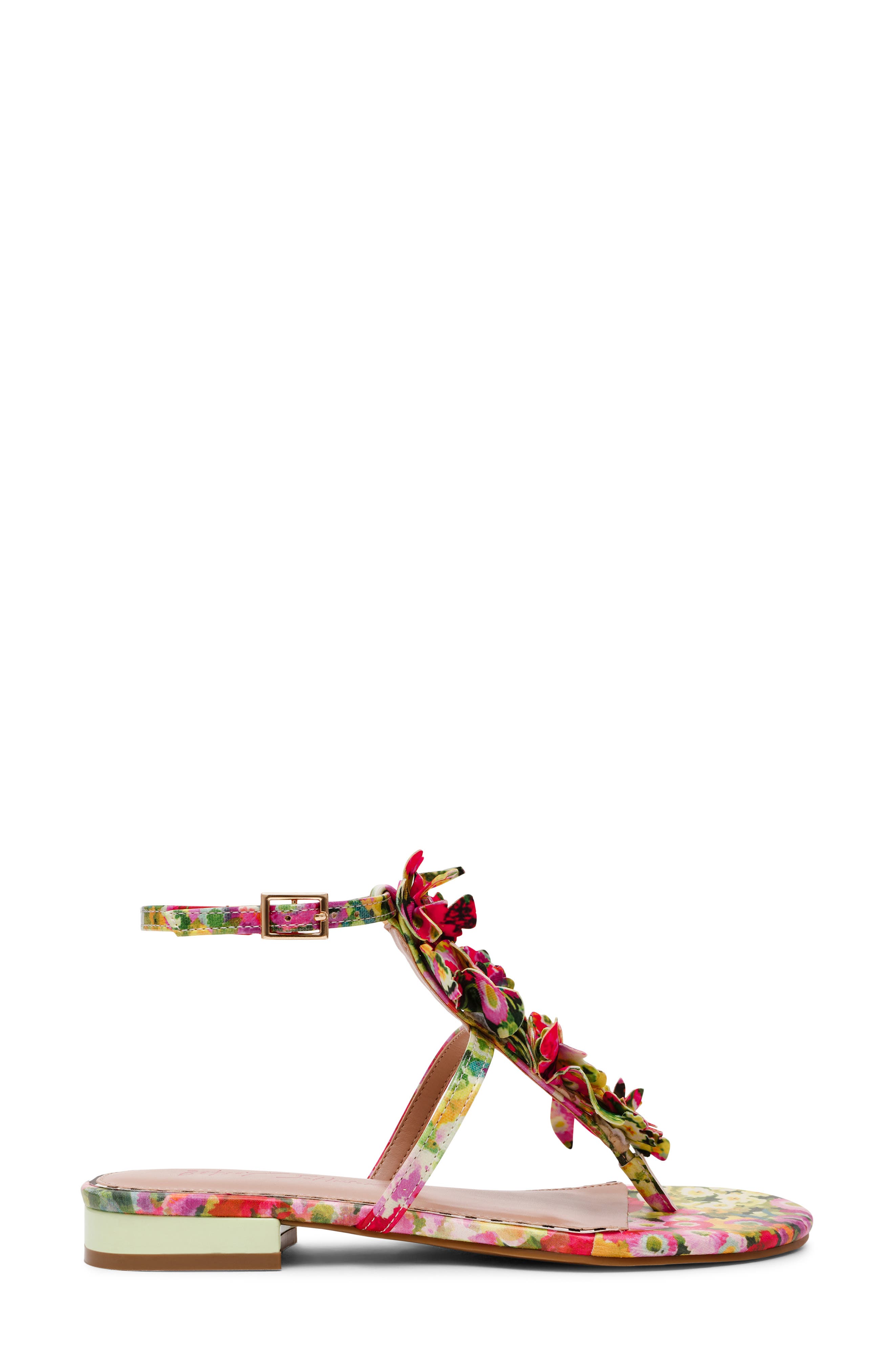 Betsey Johnson Kenedy Ankle Strap Sandal, Alternate, color, Green Floral Multi