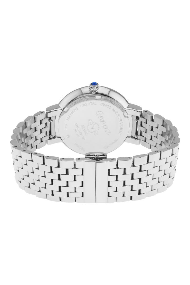 Women's Genoa Diamond Dial Bracelet Watch, 37mm, Alternate, color, SILVER