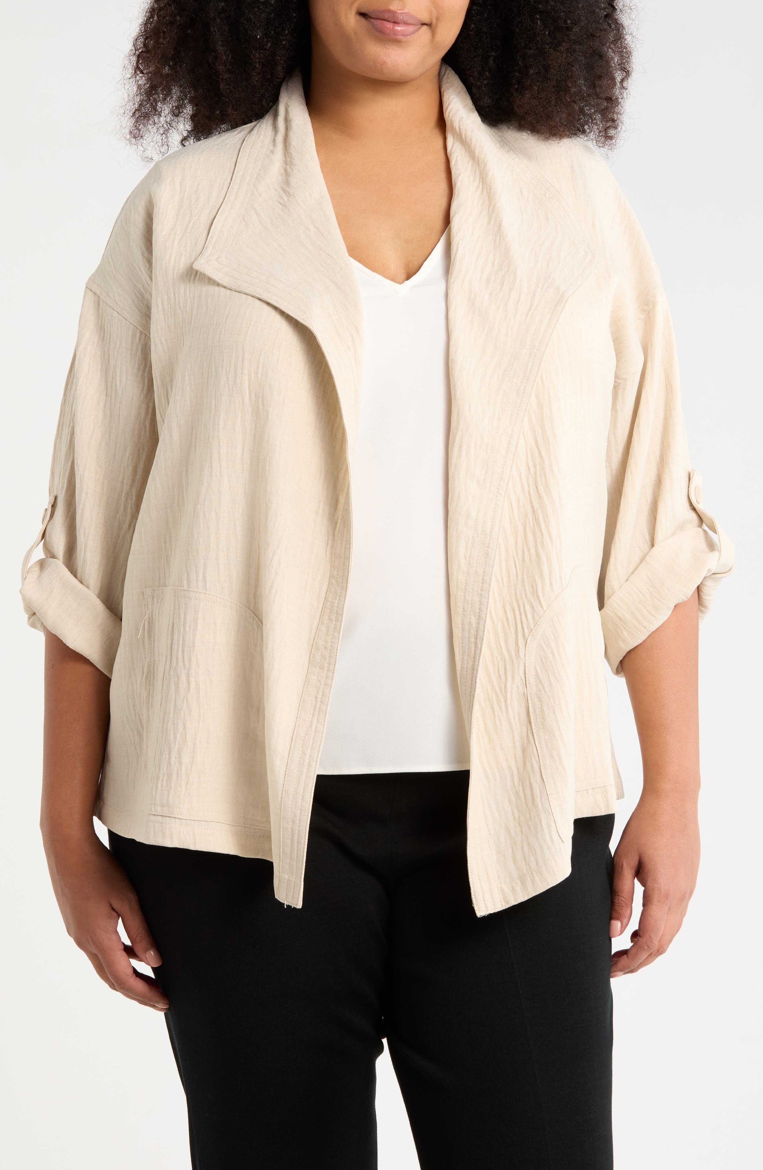 Textured Open Front Jacket - image 5