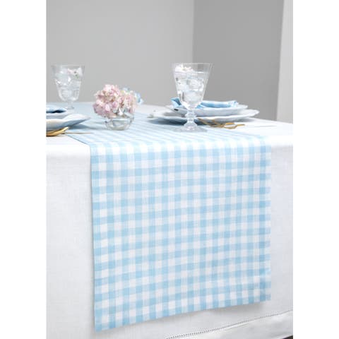 Linen Table Runner for Dining Table, Holiday and Everyday Table Decor - Gingham Check