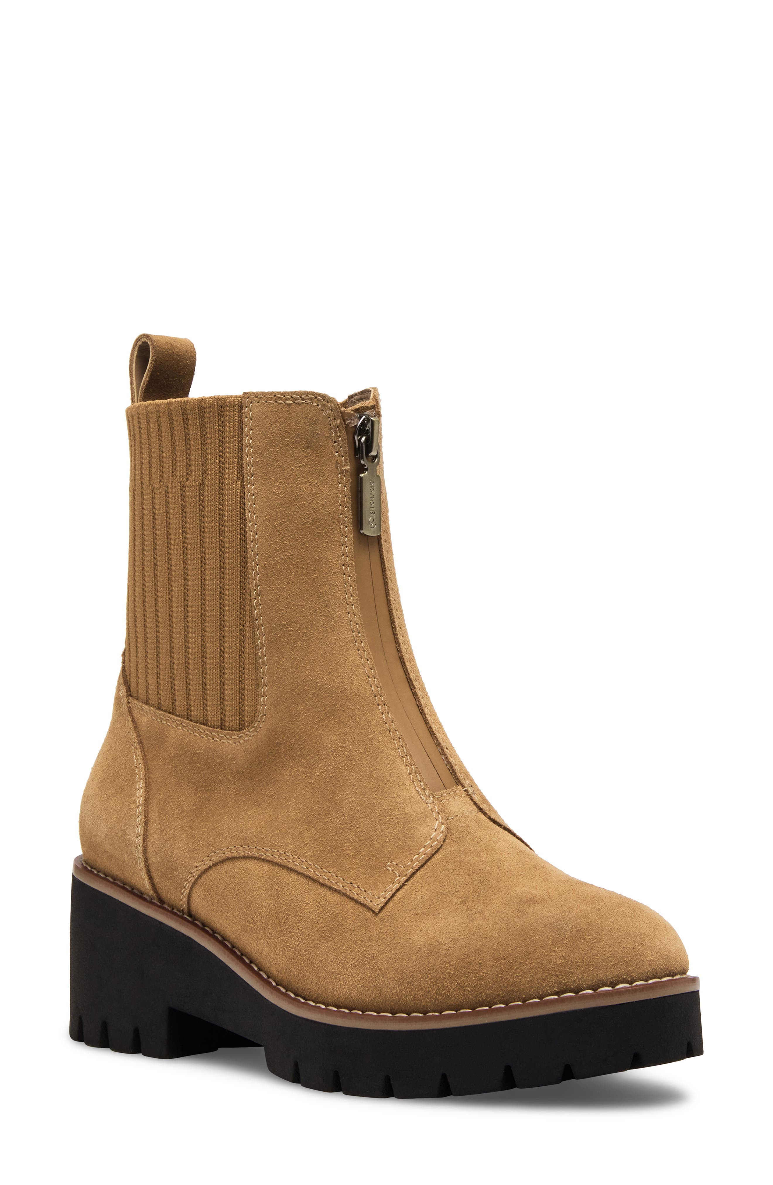Blondo Demaria Waterproof Bootie, Main, color, Cognac Suede