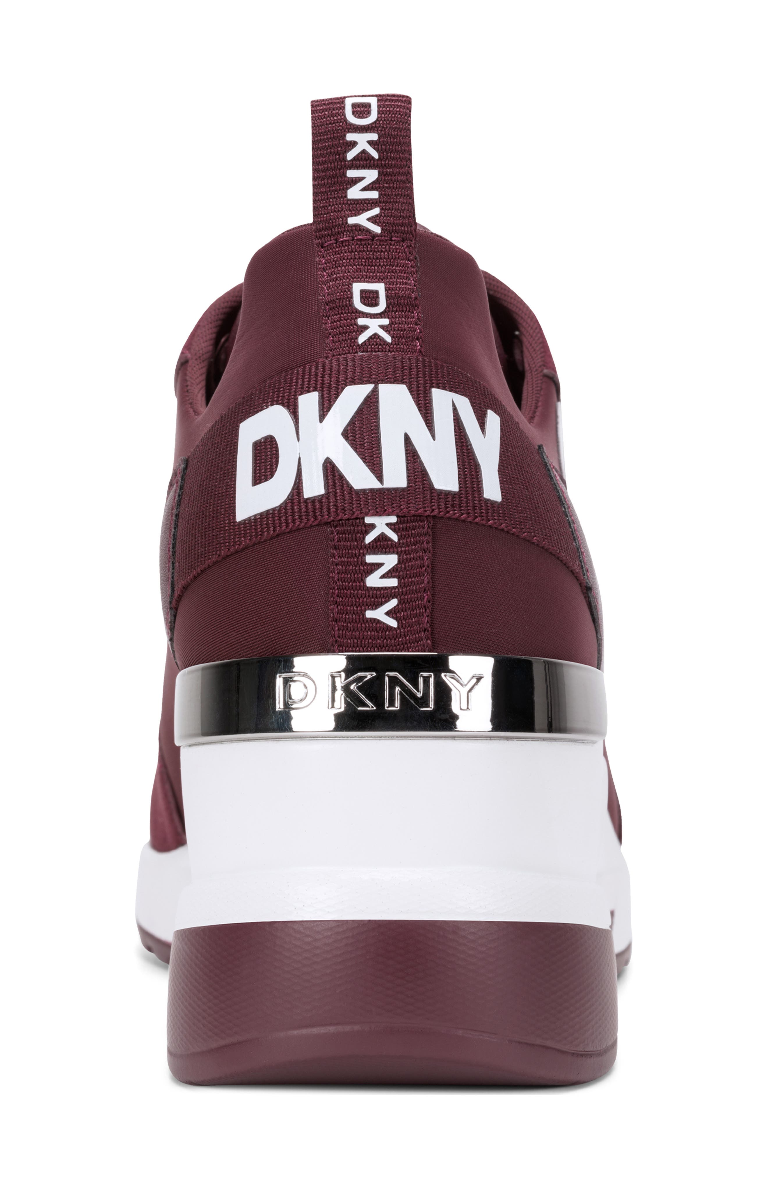 DKNY Cait Wedge Sneaker, Alternate, color, Burgundy