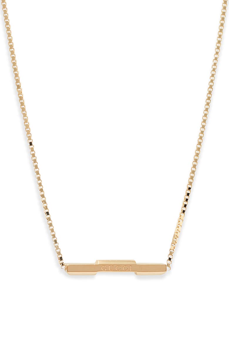 Gucci Link to Love 18K Gold Necklace, Main, color, 