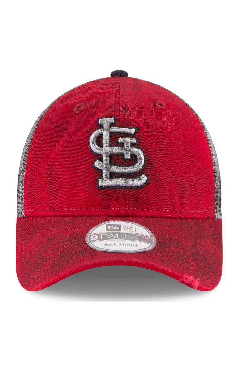 New Era Men's New Era Red St. Louis Cardinals Team Rustic 9TWENTY Trucker Adjustable Hat, Alternate, color,