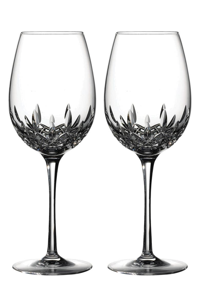 Waterford Lismore Essence Set of 2 Lead Crystal Red Wine Goblets, Main, color, Clear