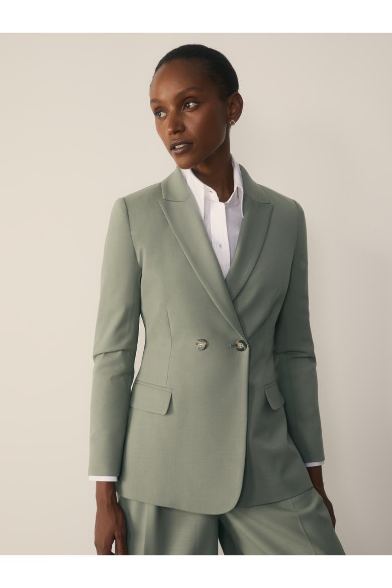 Double-Breasted Blazer, Main, color, Green