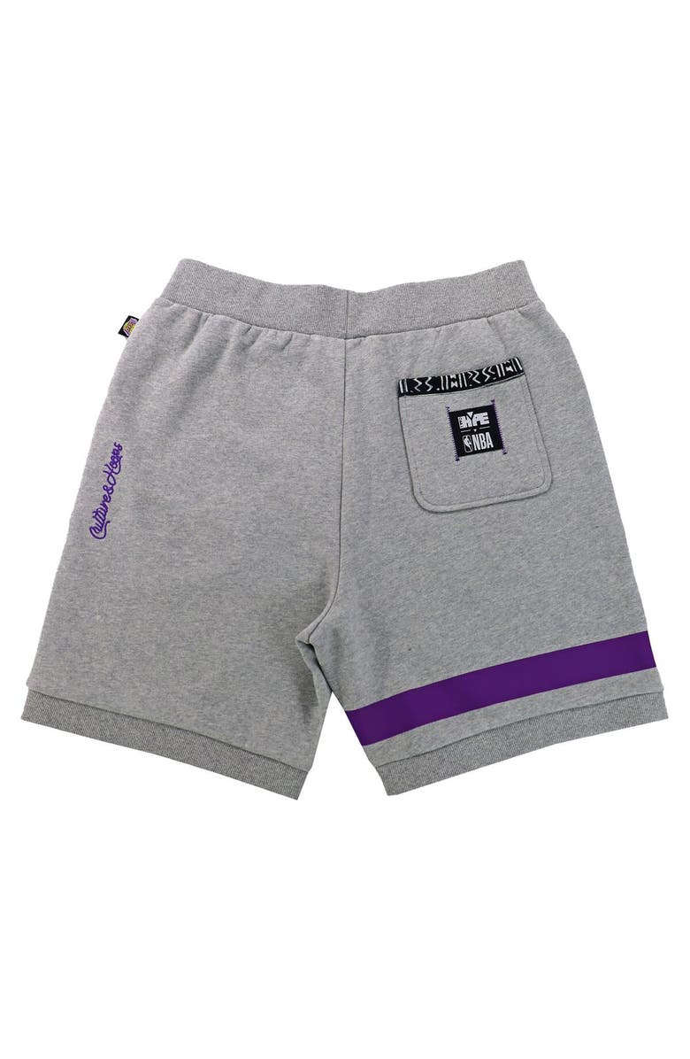 Two Hype Unisex NBA x Two Hype  Heather Gray Los Angeles Lakers Culture & Hoops Premium Classic Fleece Shorts, Alternate, color, 