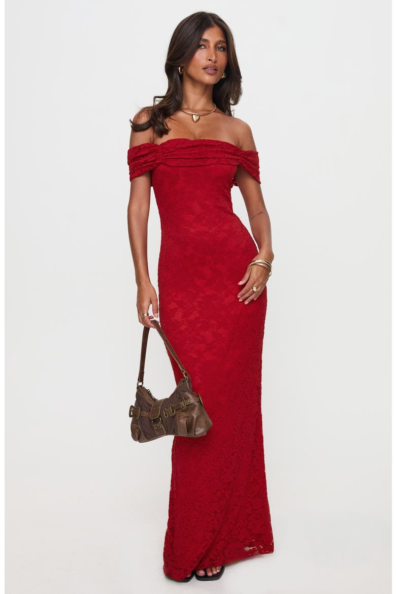 Allured Off the Shoulder Floral Lace Dress, Alternate, color, BURGUNDY