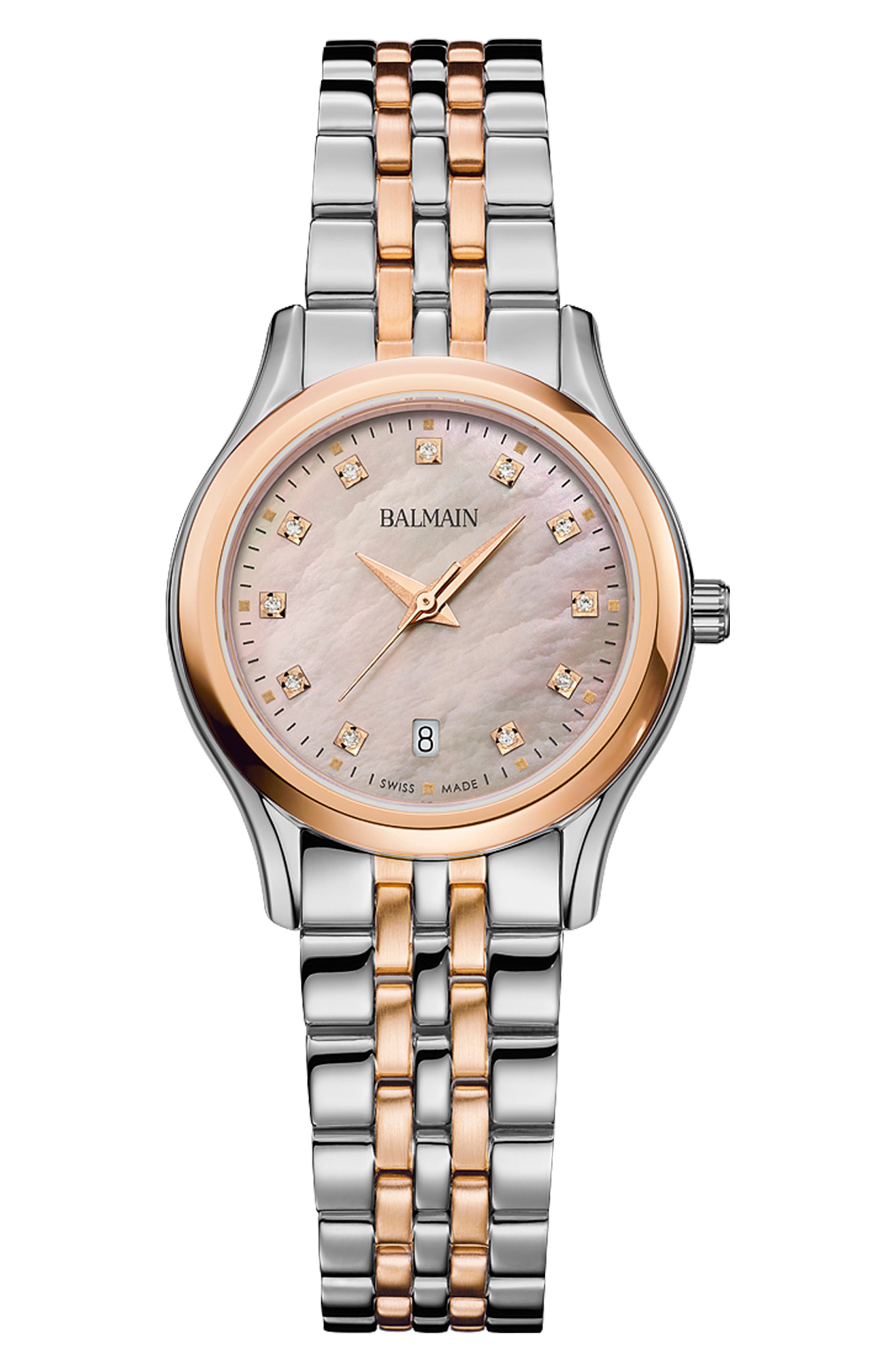 Beleganza Diamond & Mother-of-Pearl Bracelet Watch, 27.5mm (Women