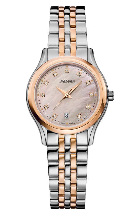Beleganza Diamond & Mother-of-Pearl Bracelet Watch, 27.5mm