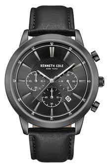 Kenneth Cole New York Dress Sport Chronograph Leather Strap Watch, 44mm