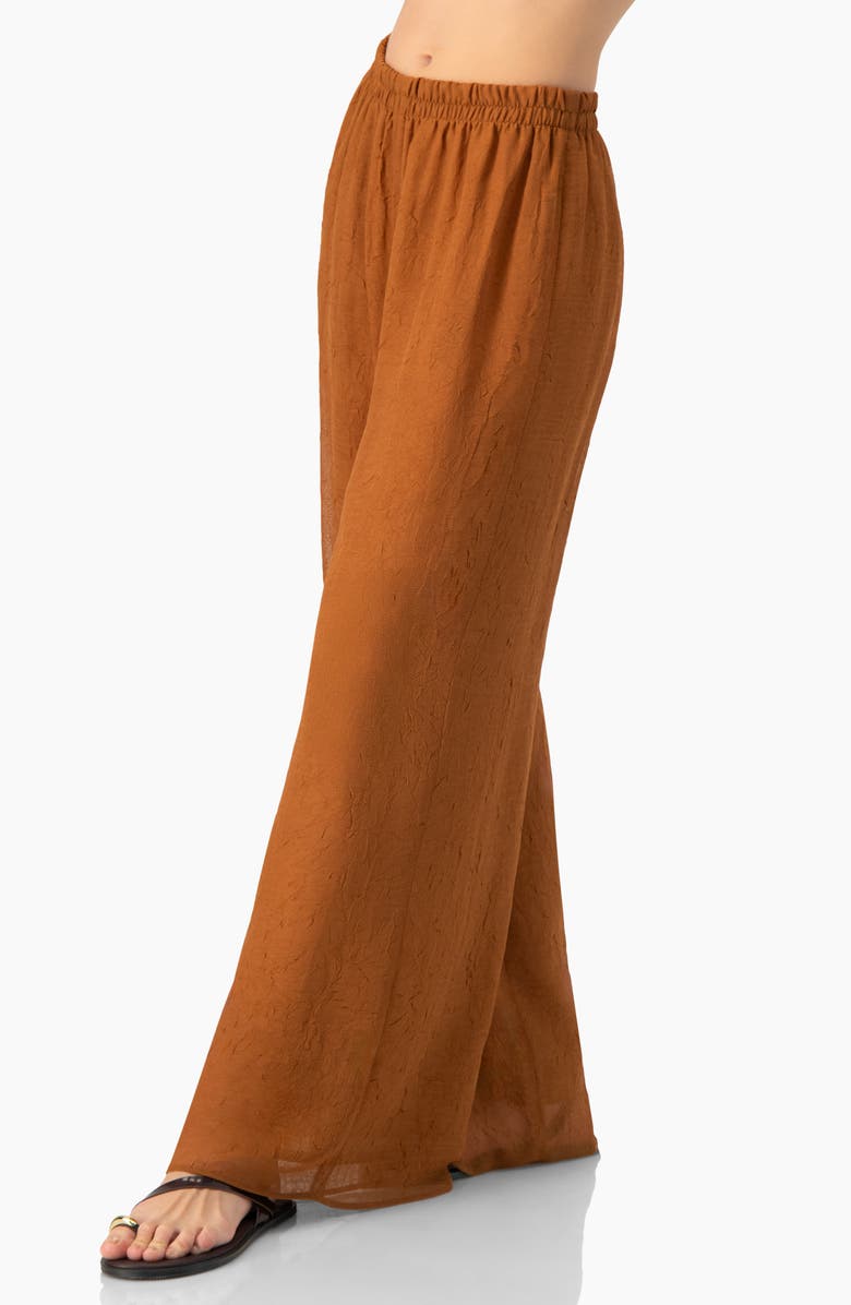 IVONNE Airy Wide-Leg Elastic Waist Pants, Alternate, color, Brown