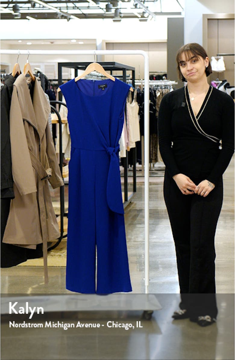 Side Tie Scuba Crepe Crop Wide Leg Jumpsuit, sales video thumbnail