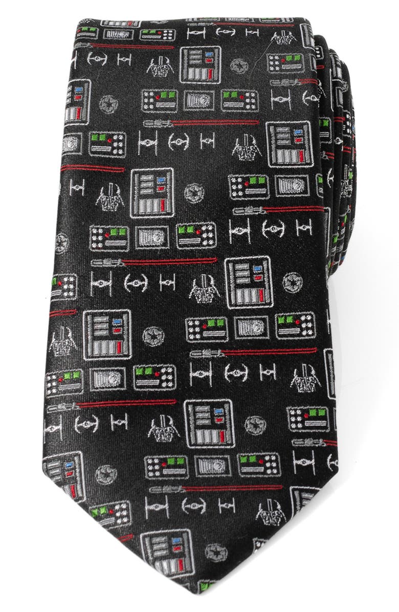 Cufflinks, Inc. Star Wars<sup>™</sup> Darth Vader Chest Plate Silk Tie, Main, color, Black