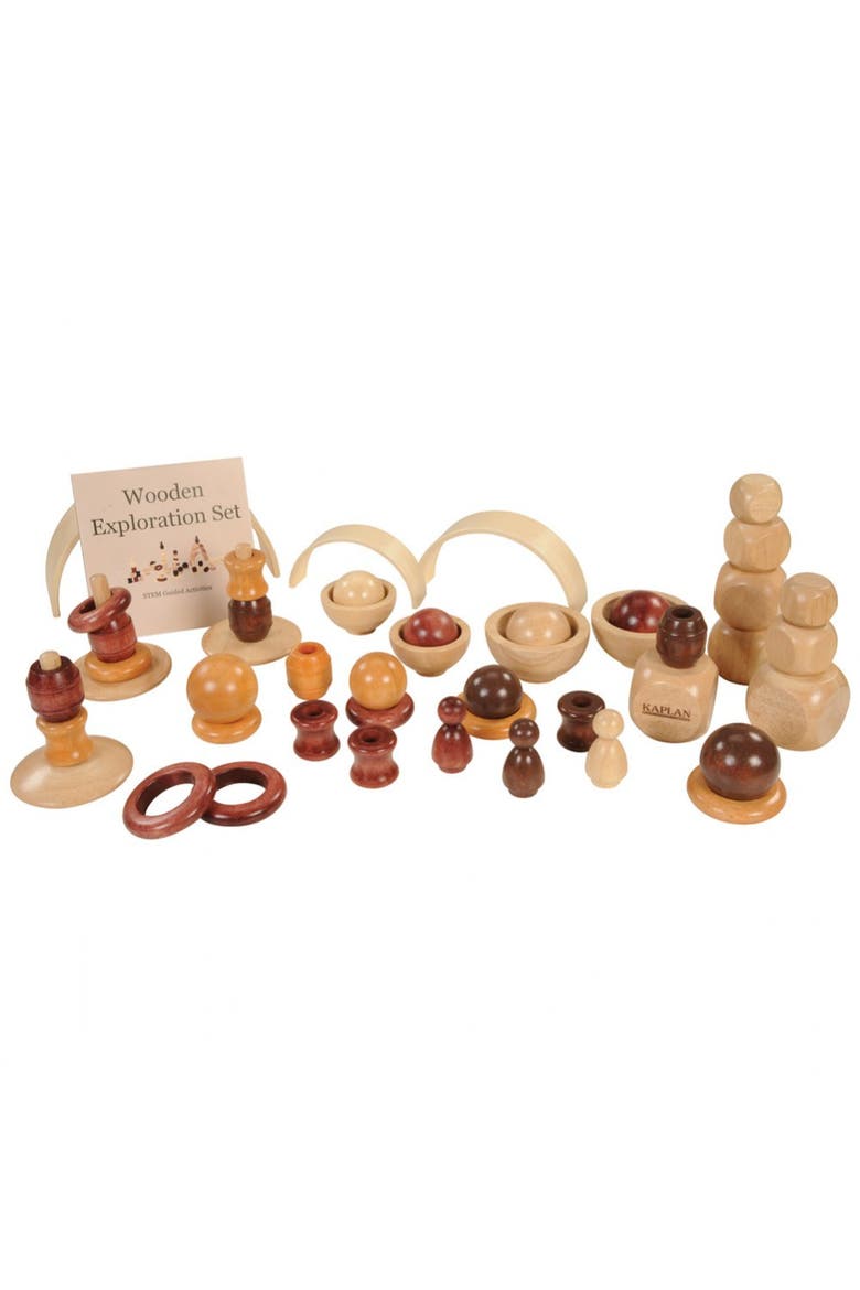 Toddler and Preschooler Wooden Exploration Set - 50 Pieces, Alternate, color, Multicolor