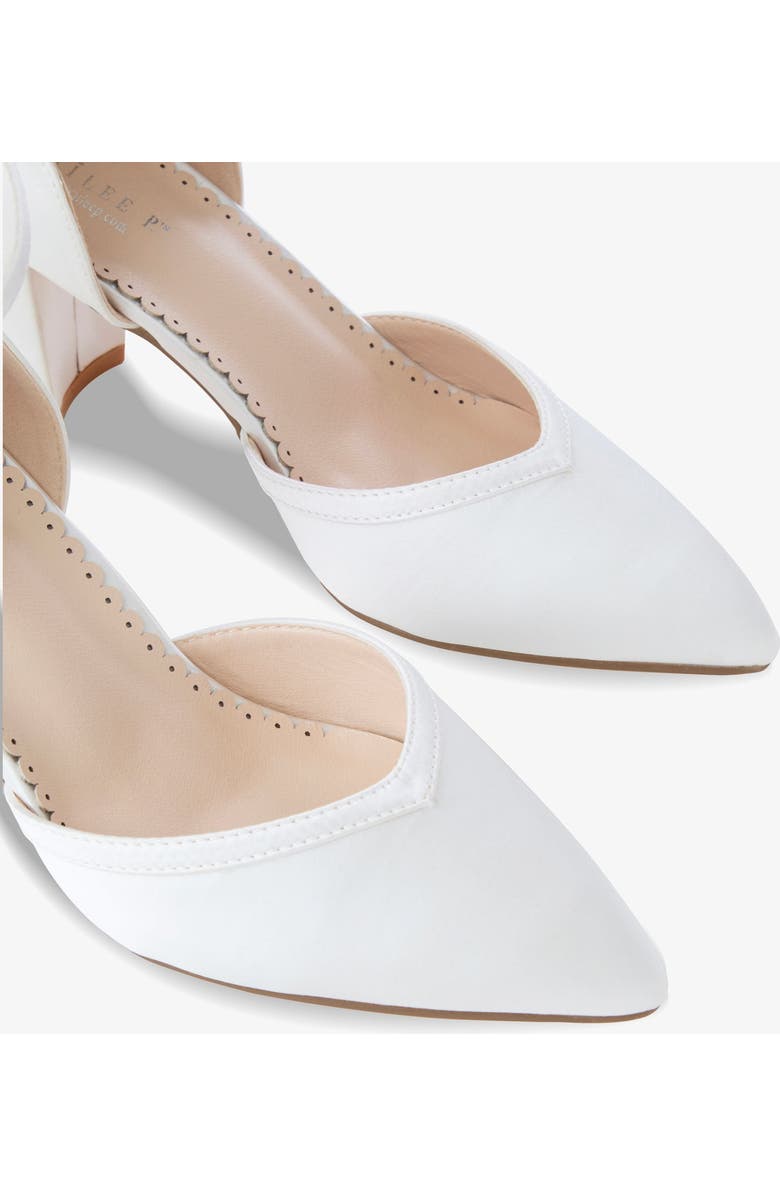 Kailee P Sally Satin Block Heels Wedding Shoes, Alternate, color, White