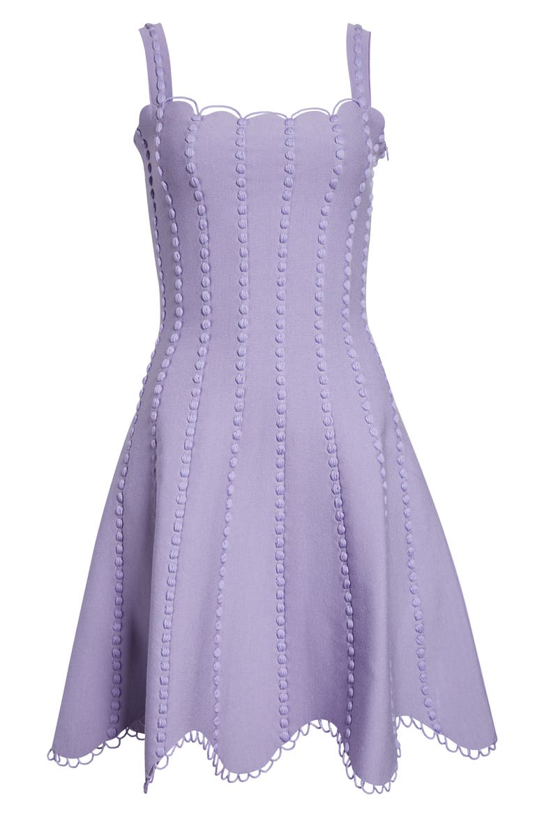 Bobble Stitch Knit Fit & Flare Dress, Alternate, color, PANSY