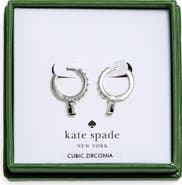 Kate Spade New York Pave Trio Prong Huggie Hoop Earrings