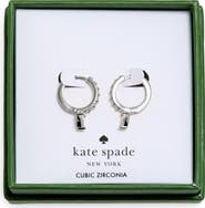 Kate Spade New York Pave Trio Prong Huggie Hoop Earrings