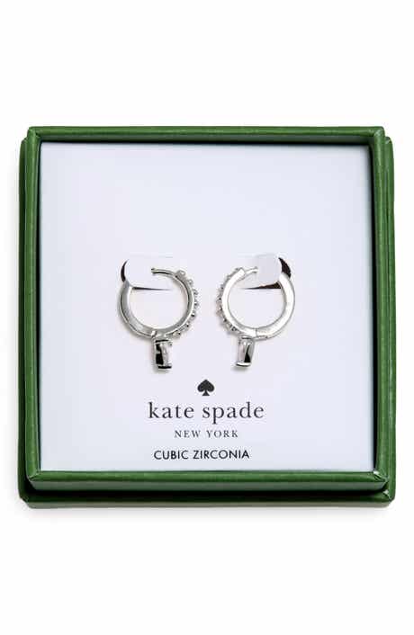 Pave Trio Prong Huggie Hoop Earrings