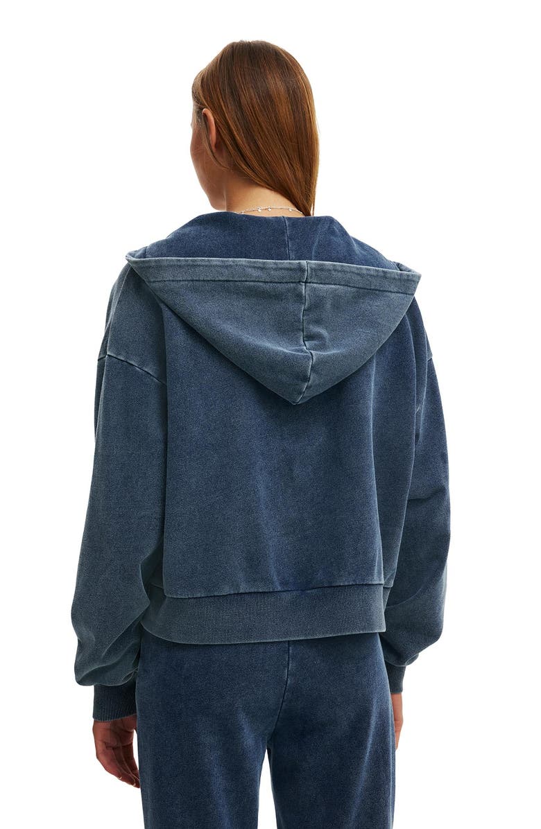 Cotton On Women's Oversized Zip Through Hoodie, Alternate, color, Indigo Dye