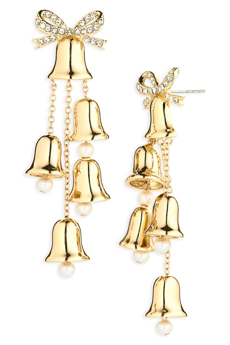 Jingle Bells Statement Drop Earrings, Main, color, GOLD