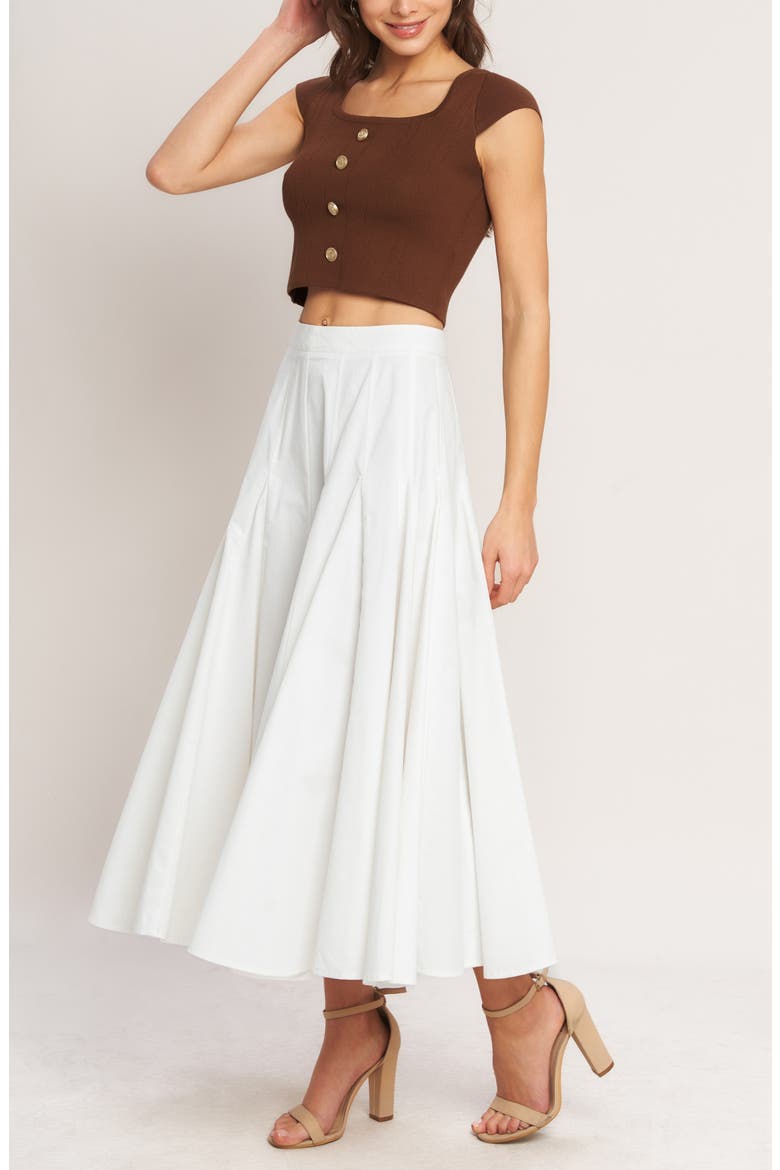 Square Neck Knit Crop Top, Alternate, color, BROWN
