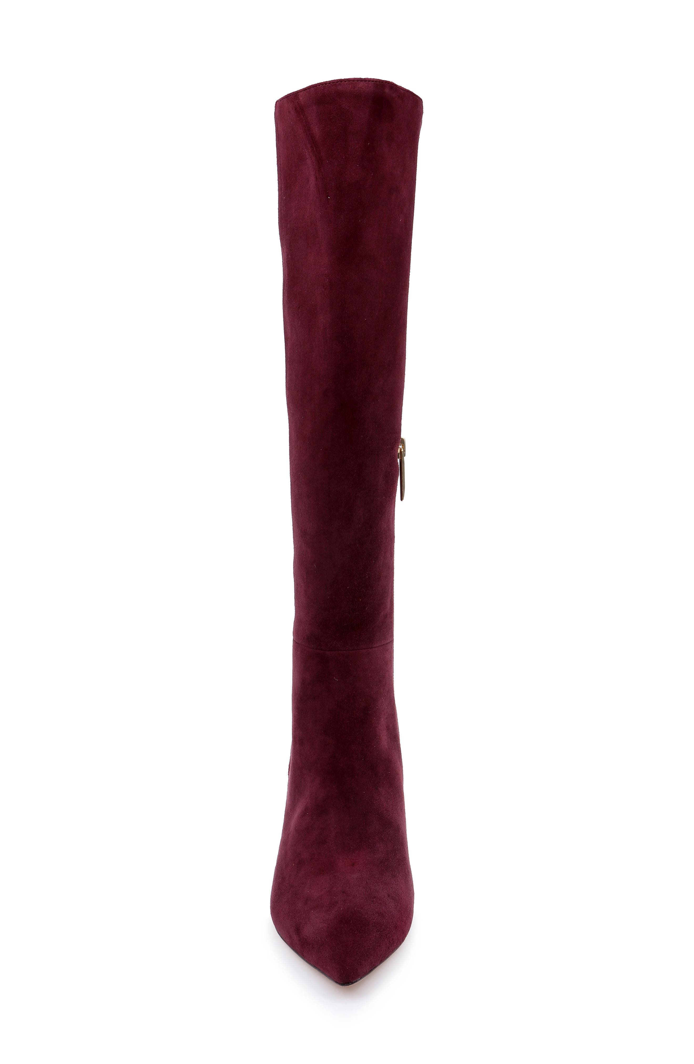 Herald Leather Knee High Boot, Alternate, color, BURGUNDY SUEDE
