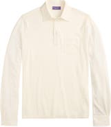 Ralph Lauren Purple Label Long Sleeve Cotton & Cashmere Piqué Pocket Polo