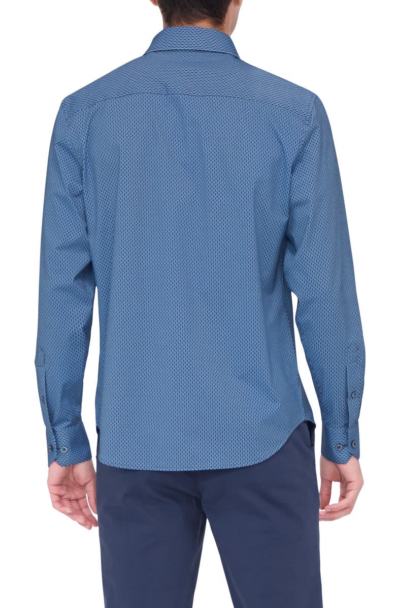 Bugatchi James OoohCotton<sup>®</sup> Geo Print Button-Up Shirt, Alternate, color, 