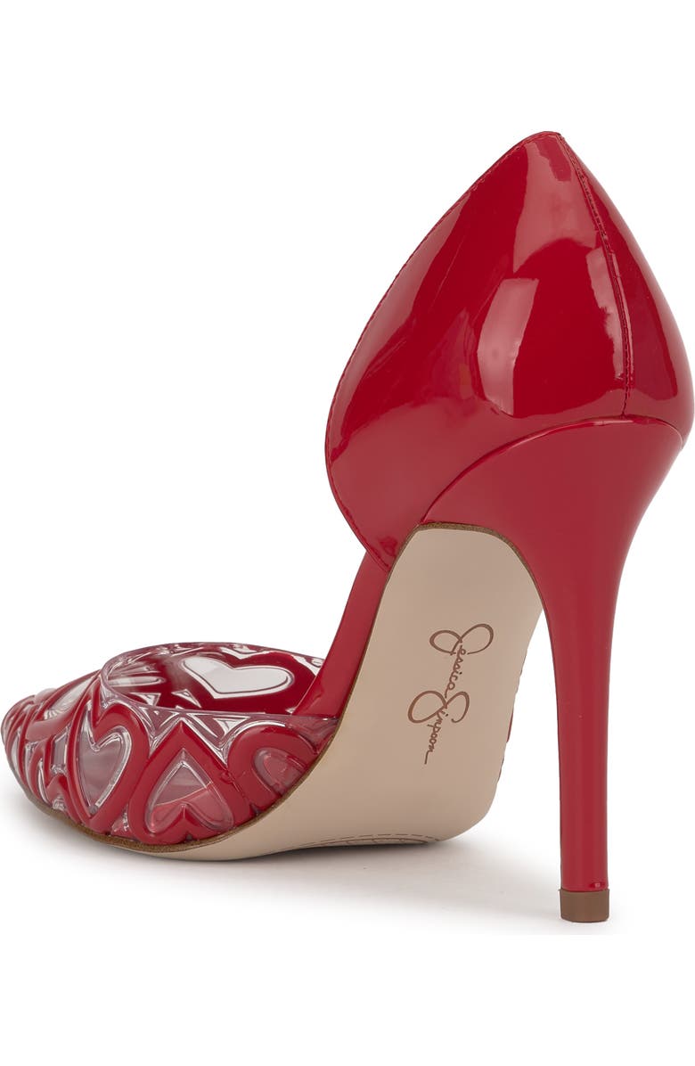 Jessica Simpson Palvin Half d'Orsay Pointed Toe Pump, Alternate, color, Red Muse/ Clear