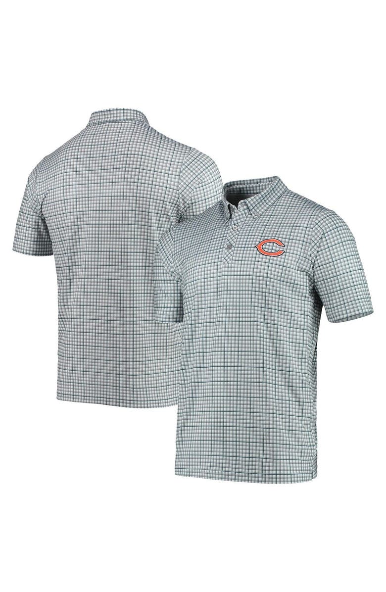 ANTIGUA Men's Antigua Gray/Navy Chicago Bears Deliver Button-Down Polo, Main, color, White