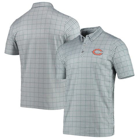 Men's Antigua Gray/Navy Chicago Bears Deliver Button-Down Polo
